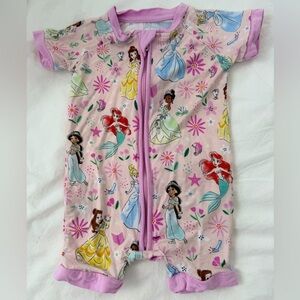 Little Sleepies Disney princess shorty zippy pajamas 3-6 months